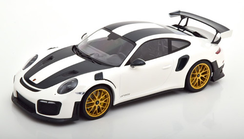 1/18 Minichamps 2018 Porsche 911 (991.2) GT2 RS Weissach Package (White with Golden Rims) Car Model Limited 300 Pieces