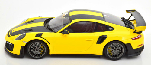 1/18 Minichamps 2018 Porsche 911 (991.2) GT2 RS Weissach Package (Yellow with Silver Rims) Car Model Limited 111 Pieces