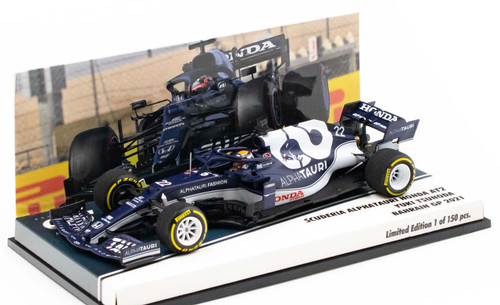 1/43 Minichamps 2021 Yuki Tsunoda Alpha Tauri AT02 #22 Bahrain GP Formula 1 Car Model Limited 150 Pieces