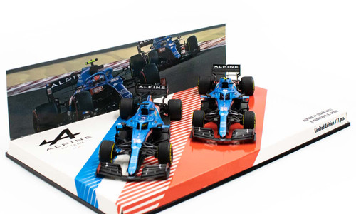 1/43 Minichamps 2021 Formula 1 Alpine A521 2-Car Set Fernando Alonso #14 & Esteban Ocon #31 Car Model Limited 111 Pieces