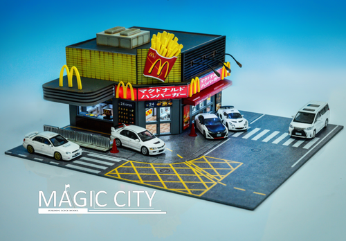 1/64 Magic City Japan McDonald Store Diorama (car models & figures NOT included)