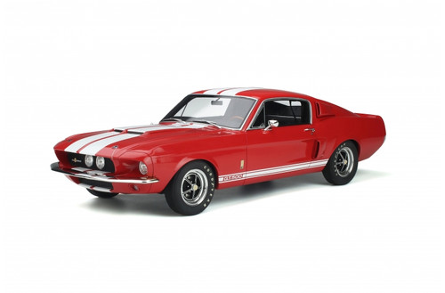 1/12 OTTO 1967 Ford Mustang Shelby GT500 (Red with White Stripes) Resin Car Model