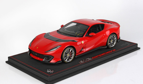 1/18 BBR 2021 Ferrari 812 Competizione (Coburn Gray With Nurburgring Silver  Horizontal Stripe) Resin Car Model Limited 110 Pieces - LIVECARMODEL.com