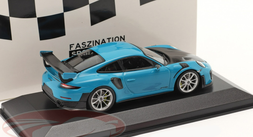 1/43 Minichamps 2018 Porsche 911 (991.2) GT2 RS (Miami Blue with Silver Wheels) Car Model Limited 333 Pieces