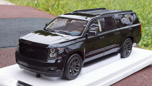 1/18 GOC & Vehicle Art 2015 Chevrolet Chevy Suburban (Black with Black Wheels) Resin Car Model Limited 39 Pieces