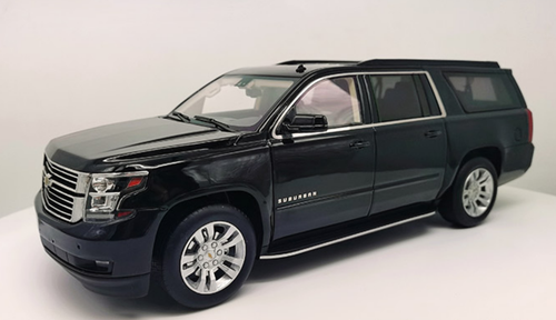 1/18 GOC & Vehicle Art 2015 Chevrolet Chevy Suburban (Black with Silver Wheels) Resin Car Model Limited 58 Pieces