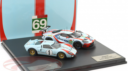 1/43 IXO 2-Car Set 24h LeMans 1966 Ford GT40 #1 & 2019 Ford GT #69 Car Model