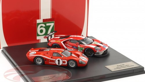 1/43 IXO 2-Car Set 24h LeMans 1967 Ford GT40 #1 & 2019 Ford GT #67 Car Model