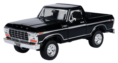 1/24 Motormax 1978 Ford Bronco Custom (Open Top) Black Diecast Car Model