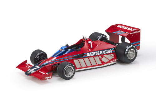 GP-REPLICAS GP105BWD Scale 1/18  BRABHAM F1 BT46 ALFA ROMEO PROTOTYPE  MARTINI RACING N 0 TEST VERSION (with pilot figure) 1977 NIKI LAUDA - CON  VETRINA - WITH SHOWCASE RED