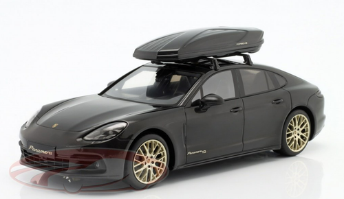 1/18 Dealer Edition Porsche Panamera 10 Years Edition with Roof Box (Black Metallic) Resin Car Model