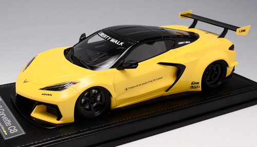 1/18 Ivy Chevrolet Chevy Corvette C8 LB Liberty Walk Widebody (Yellow) Resin Car Model Limited 99 Pieces