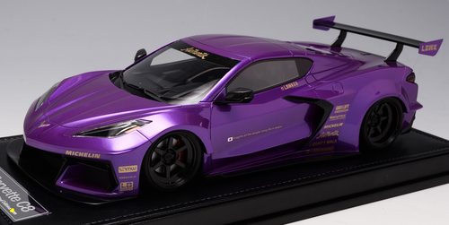 1/18 Ivy Chevrolet Chevy Corvette C8 LB Liberty Walk Widebody (Purple) Resin Car Model Limited 99 Pieces