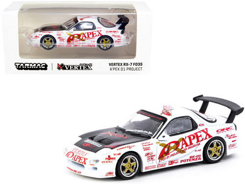 1/64 Tarmac Works Vertex Mazda RX-7 FD3S White with Graphics RHD