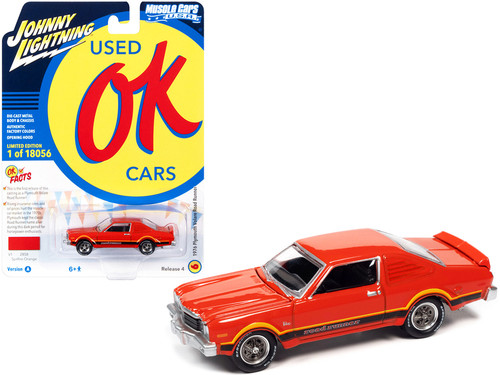 1976 Plymouth Volare Road Runner Spitfire Orange with Stripes "OK Used Cars" Series Limited Edition to 18056 pieces Worldwide 1/64 Diecast Model Car by Johnny Lightning