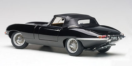 1/18 AUTOart Jaguar E-Type Roadster Series I 3.8 (Black) with Metal Wire-Spoke Wheels) Car Model