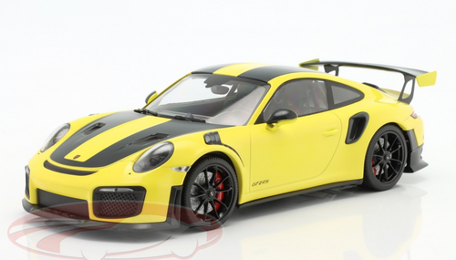 1/18 Minichamps 2018 Porsche 911 (991.2) GT2 RS Weissach Package (Yellow with Black Wheels) Car Model