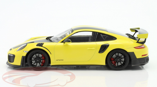 1/18 Minichamps 2018 Porsche 911 (991.2) GT2 RS Weissach Package (Yellow with Black Wheels) Car Model