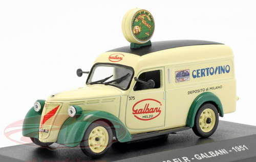 1/43 Altaya 1951 Fiat 1100 ELR Van Galbani (Cream Yellow) Car Model