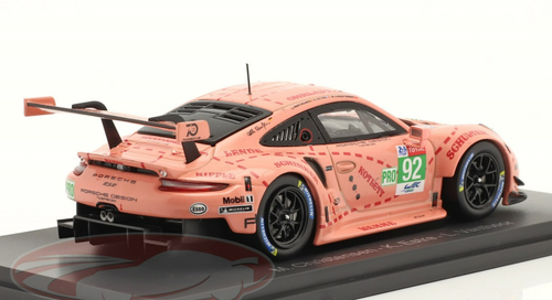 1/43 Spark 2018 Porsche 911 RSR #92 Class Winner LMGTE Pro Pink Pig 24h LeMans Porsche GT Team Michael Christensen, Kevin Estre, Laurens Vanthoor Car Model