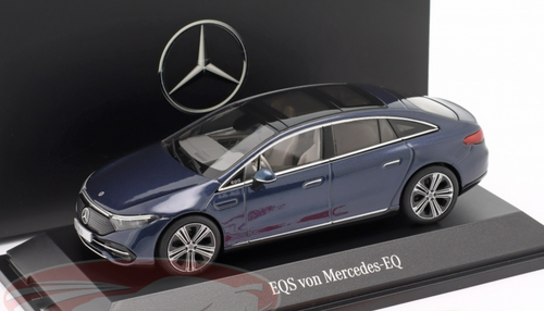 1/43 Dealer Edition 2021 Mercedes-Benz EQS (V297) (Sodalite Blue) Car Model