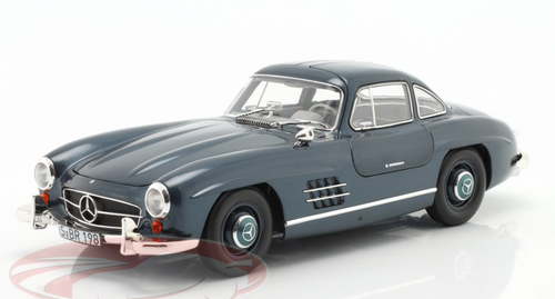 1/18 Dealer Edition 1954-1957 Mercedes-Benz 300 SL 300SL (W198) (Middle Blue) Diecast Car Model