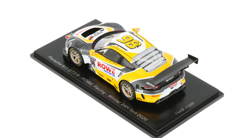 1/43 Spark 2020 Porsche 911 GT3 R #98 Winner 24h Spa Rowe Racing Earl Bamber, Nick Tandy, Laurens Vanthoor Car Model