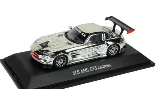 1/43 Dealer Edition Mercedes-Benz SLS AMG GT3 Laureus Chrome Car Model