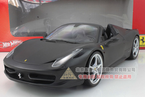 1/18 Hot Wheels Hotwheels Ferrari 458 Italia Spider (Black) Diecast Car Model