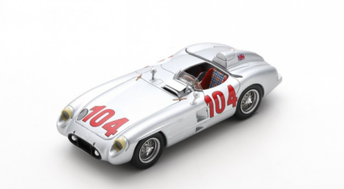 1/43 Spark 1955 Mercedes-Benz 300 SLR #104 Winner Targa Florio Mercedes-Benz Rennsportabteilung Stirling Moss, Peter Collins Car Model