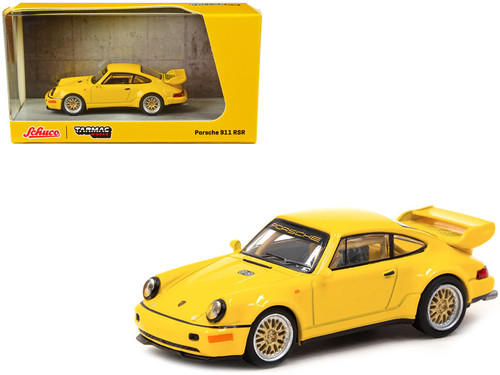 1/64 Tarmac Works Porsche 911 RSR 3.8 Yellow Diecast Car
