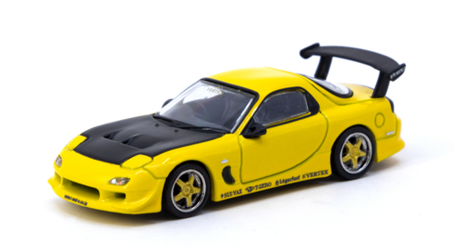  1/64 Tarmac Works VERTEX Mazda RX-7 FD3S Yellow Metallic Diecast Car Model