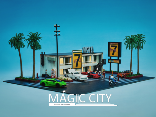 1/64 Magic City Motel 7 Diorama (car models & figures NOT included)