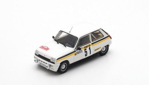 1/43 Spark 1984 Renault 5 Alpine Turbo #51 Rallye Monte Carlo Francois Chauche, Christian Teyssier Car Model