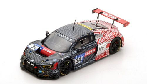 1/43 Spark 2017 Audi R8 LMS #34 24h Nürburgring Car Collection Motorsport Ronnie Saurenmann, Lorenzo Rocco, Klaus Koch, Jan-Erik Slooten Car Model