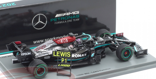 1/43 Mercedes-AMG Petronas Formula One Team No.44 F1 W12 E Performance Winner Russian GP 2021 100th F1 Victory Lewis Hamilton With Pit Board 