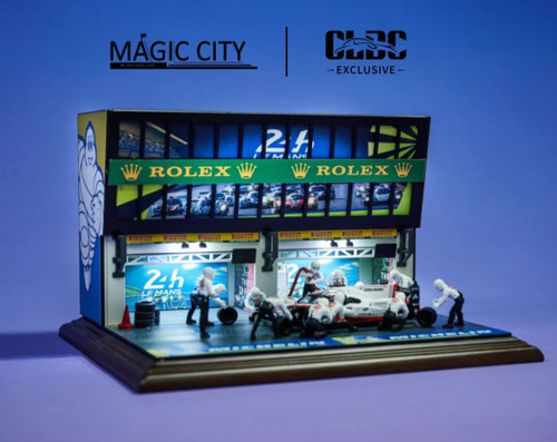 1/64 Magic City Le Mans Circuit Pit Stop Room Diorama Model (cars & figures NOT included)