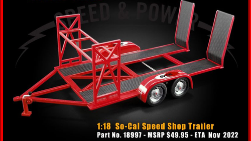1/18 ACME Car Hauler Trailer So Cal Speed Shop (Red) Diecast Model