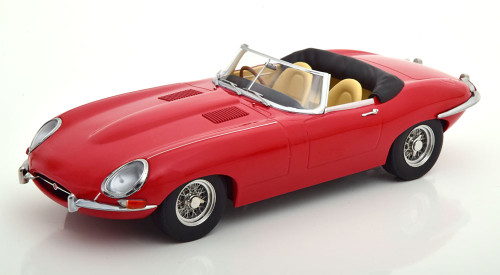 1/18 KK-Scale 1961 Jaguar E-Type Cabriolet Open Top Series 1 RHD (Red) Car  Model