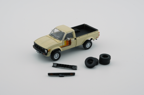 1/64 BM Creations Toyota Hilux - Ivory Beige (2 door open)