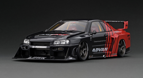 1/18 Ignition Model Nissan LB-ER34 Super Silhouette SKYLINE (Black & Red) Resin Car Model