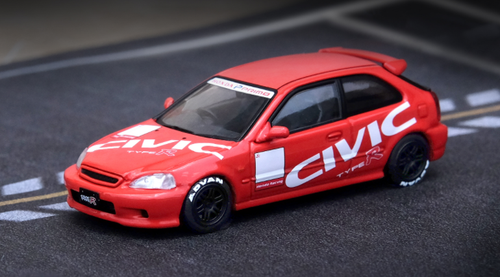 1/64 INNO HONDA CIVIC Type-R (EK9) Red With CIVIC Livery