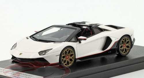 1/43 Looksmart 2021 Lamborghini Aventador LP780-4 Ultimae Roadster (Asopo White) Car Model