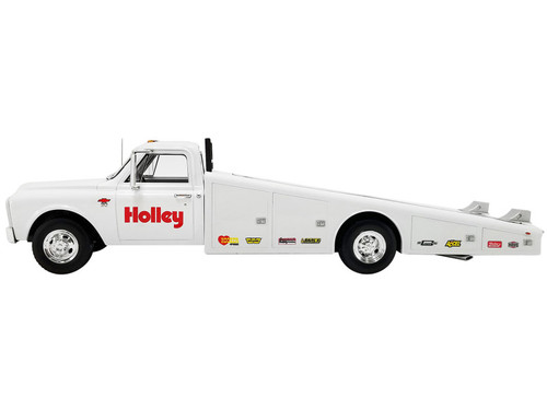 1/18 ACME 1967 Chevrolet C-30 Ramp Trucks Holley Speed Shop (White) Diecast Car Model