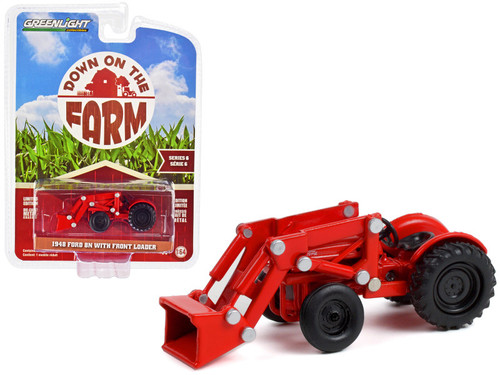 1948 Ford 8N Tractor with Front Loader Red "Down on the Farm" Series 6 1/64 Diecast Model by Greenlight