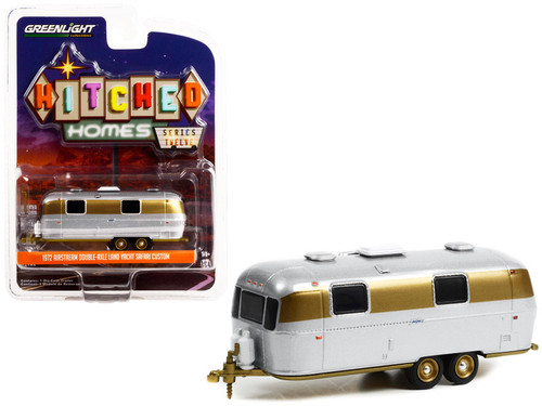 1972 Airstream Double-Axle Land Yacht Safari Custom Travel Trailer Chrome and Gold "Hitched Homes" Series 12 1/64 Diecast Model by Greenlight