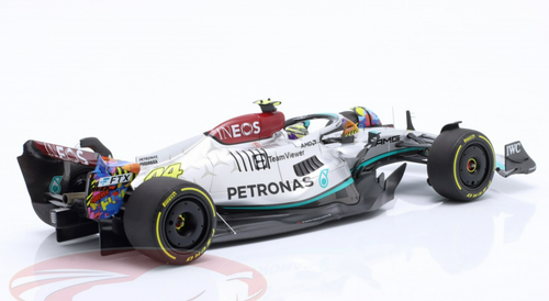 1/18 Minichamps 2022 Formula 1 Lewis Hamilton Mercedes-AMG F1 W13 #44 6th Miami GP Car Model Limited 702 Pieces