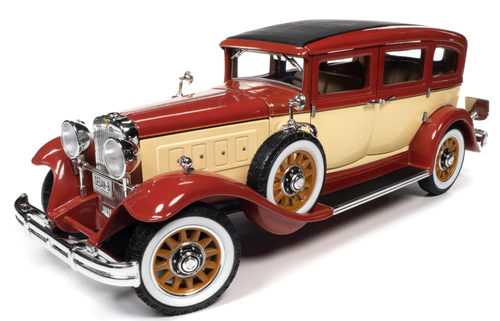 1931 Peerless Master 8 Sedan Maroon and Cream with a Black Top 1/18 Diecast Model Car by Auto World