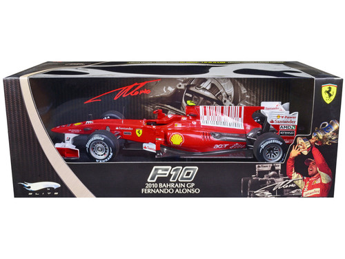 Ferrari F10 #8 Fernando Alonso Winner F1 Formula One Bahrain GP (2010) "Elite Edition" Series 1/18 Diecast Model Car by Hot Wheels