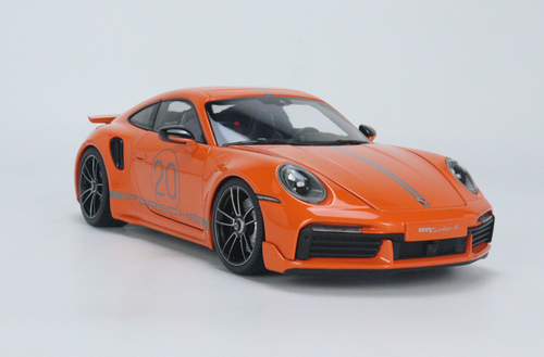 1/18 Minichamps 2021 Porsche 911 (992) Turbo S Coupe Sport Design 20th Anniversary Edition (Orange) Full Open Diecast Car Model Limited 500 Pieces